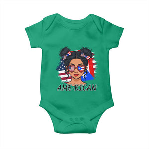 Puerto Rican American Girl Baby Onesie AME-RICAN Boricua Pride TS10 Irish Green Print Your Wear
