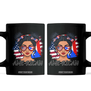 Puerto Rican American Girl Coffee Mug AME-RICAN Boricua Pride TS10 Black Print Your Wear