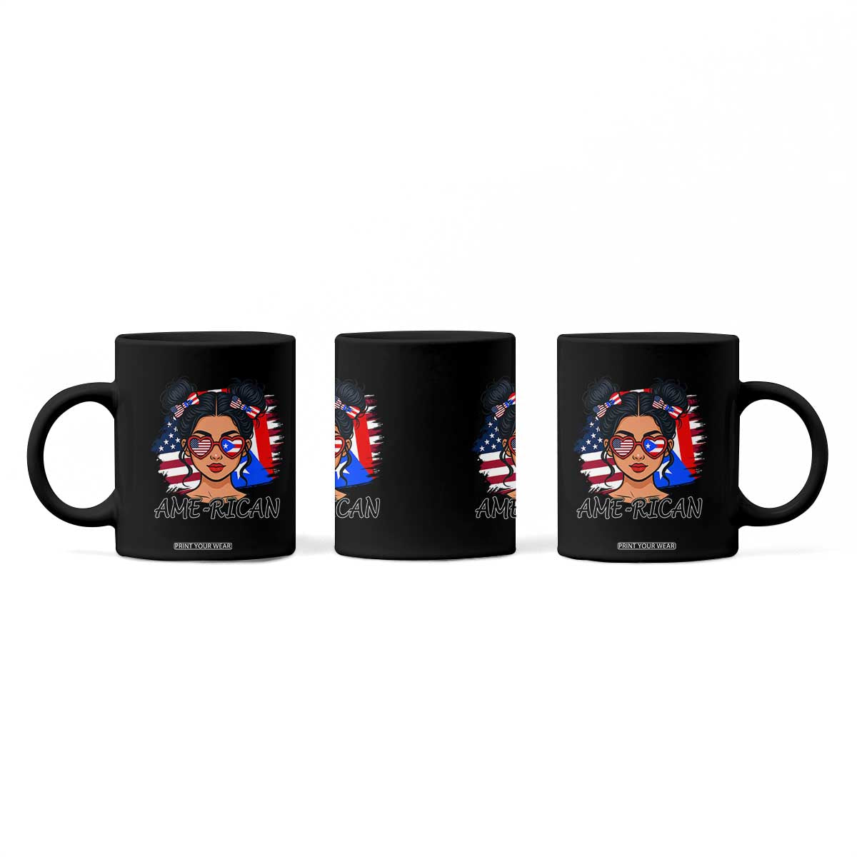 Puerto Rican American Girl Coffee Mug AME-RICAN Boricua Pride TS10 Print Your Wear