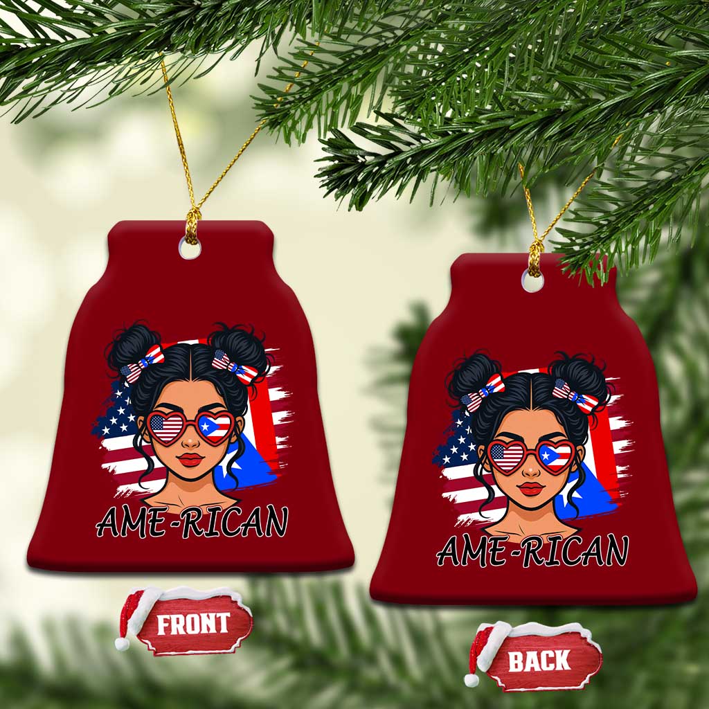 Puerto Rican American Girl Ceramic Ornament AME-RICAN Boricua Pride TS10 Print Your Wear