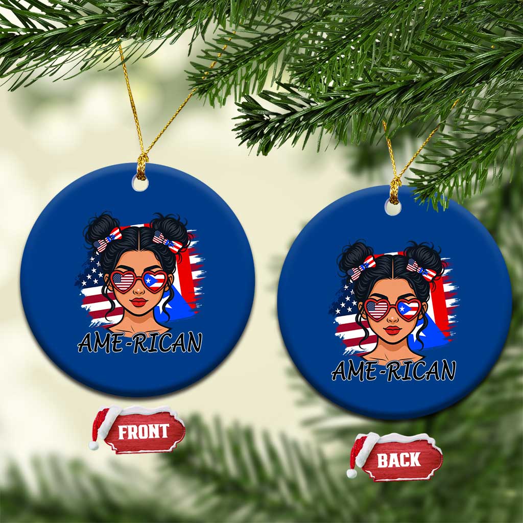 Puerto Rican American Girl Ceramic Ornament AME-RICAN Boricua Pride TS10 1pc Blue Print Your Wear