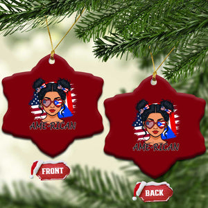 Puerto Rican American Girl Ceramic Ornament AME-RICAN Boricua Pride TS10 Print Your Wear
