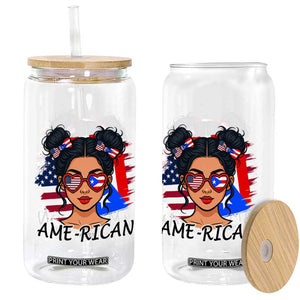 Puerto Rican American Girl Glass Can AME-RICAN Boricua Pride TS10 Print Your Wear