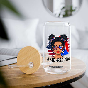 Puerto Rican American Girl Glass Can AME-RICAN Boricua Pride TS10 Print Your Wear