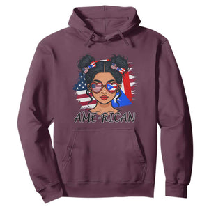 Puerto Rican American Girl Hoodie AME-RICAN Boricua Pride TS10 Maroon Print Your Wear