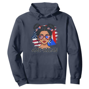 Puerto Rican American Girl Hoodie AME-RICAN Boricua Pride TS10 Navy Print Your Wear