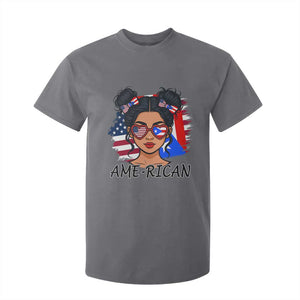 Puerto Rican American Girl T Shirt For Kid AME-RICAN Boricua Pride TS10 Charcoal Print Your Wear