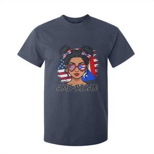 Puerto Rican American Girl T Shirt For Kid AME-RICAN Boricua Pride TS10 Navy Print Your Wear