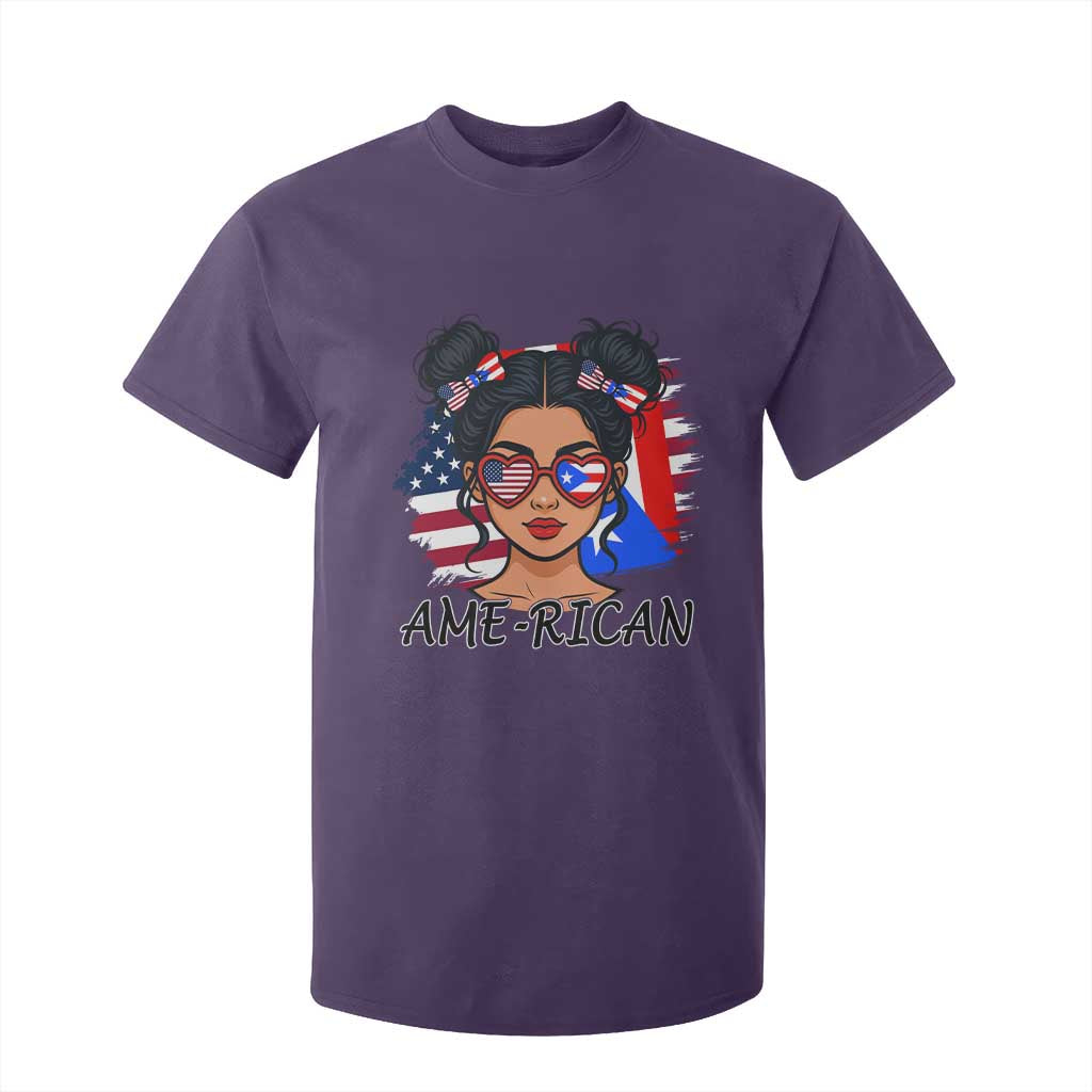 Puerto Rican American Girl T Shirt For Kid AME-RICAN Boricua Pride TS10 Purple Print Your Wear