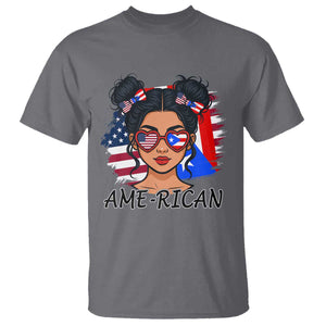 Puerto Rican American Girl T Shirt AME-RICAN Boricua Pride TS10 Charcoal Print Your Wear