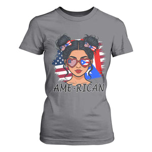 Puerto Rican American Girl T Shirt For Women AME-RICAN Boricua Pride TS10 Charcoal Print Your Wear
