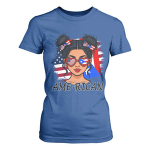 Puerto Rican American Girl T Shirt For Women AME-RICAN Boricua Pride TS10 Royal Blue Print Your Wear