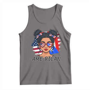 Puerto Rican American Girl Tank Top AME-RICAN Boricua Pride TS10 Deep Heather Print Your Wear