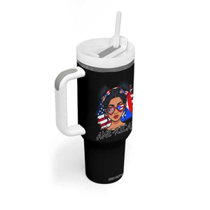 Puerto Rican American Girl Tumbler With Handle AME-RICAN Boricua Pride TS10 Print Your Wear