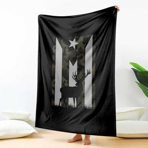 Deer Hunting Camo Puerto Rican Flag Throw Blanket Boricua Hunters TS10 Print Your Wear