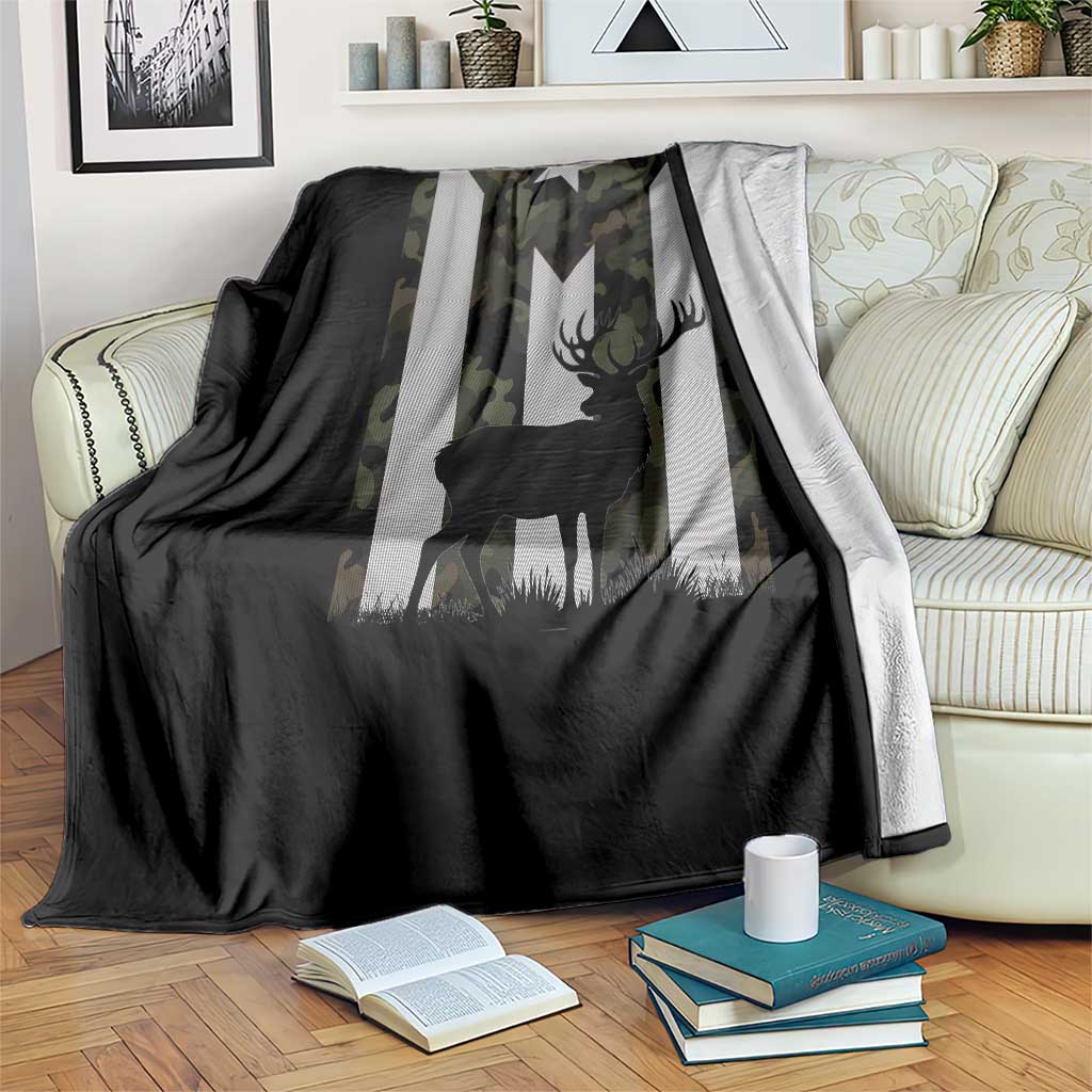 Deer Hunting Camo Puerto Rican Flag Throw Blanket Boricua Hunters TS10 Print Your Wear