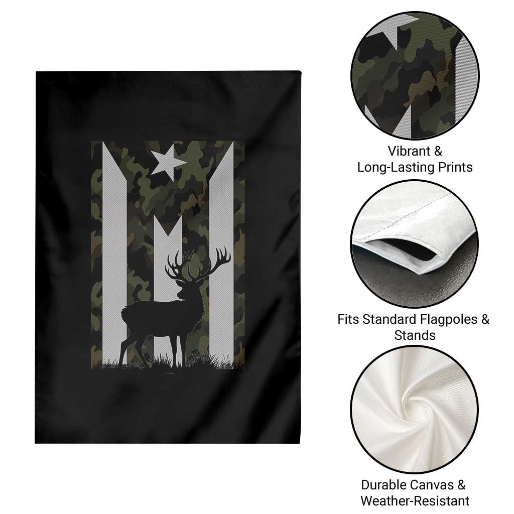 Deer Hunting Camo Puerto Rican Flag Garden Flag Boricua Hunters TS10 Print Your Wear