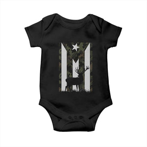 Deer Hunting Camo Puerto Rican Flag Baby Onesie Boricua Hunters TS10 Black Print Your Wear