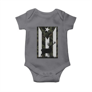 Deer Hunting Camo Puerto Rican Flag Baby Onesie Boricua Hunters TS10 Charcoal Print Your Wear