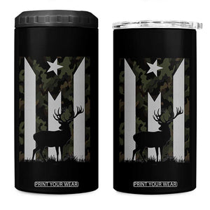 Deer Hunting Camo Puerto Rican Flag 4 in 1 Can Cooler Tumbler Boricua Hunters TS10 One Size: 16 oz Black Print Your Wear