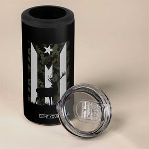 Deer Hunting Camo Puerto Rican Flag 4 in 1 Can Cooler Tumbler Boricua Hunters TS10 Print Your Wear
