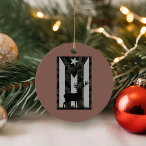 Deer Hunting Camo Puerto Rican Flag Ceramic Ornament Boricua Hunters TS10 1pc Mocha Print Your Wear
