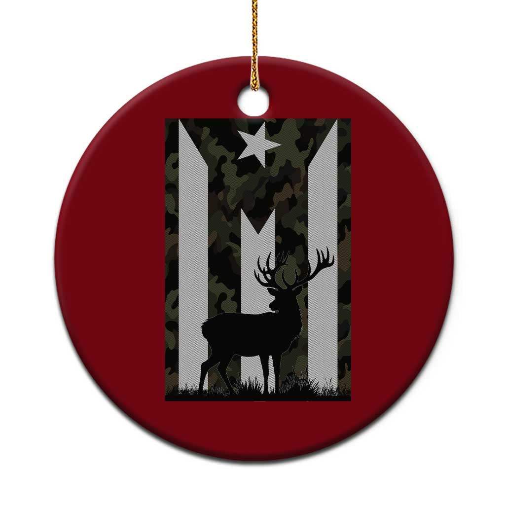 Deer Hunting Camo Puerto Rican Flag Ceramic Ornament Boricua Hunters TS10 1pc Red Print Your Wear