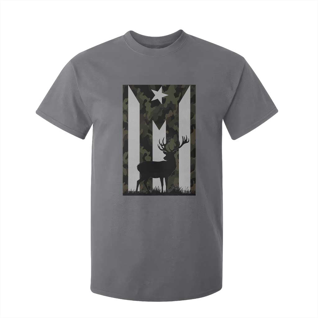 Deer Hunting Camo Puerto Rican Flag T Shirt For Kid Boricua Hunters TS10 Charcoal Print Your Wear
