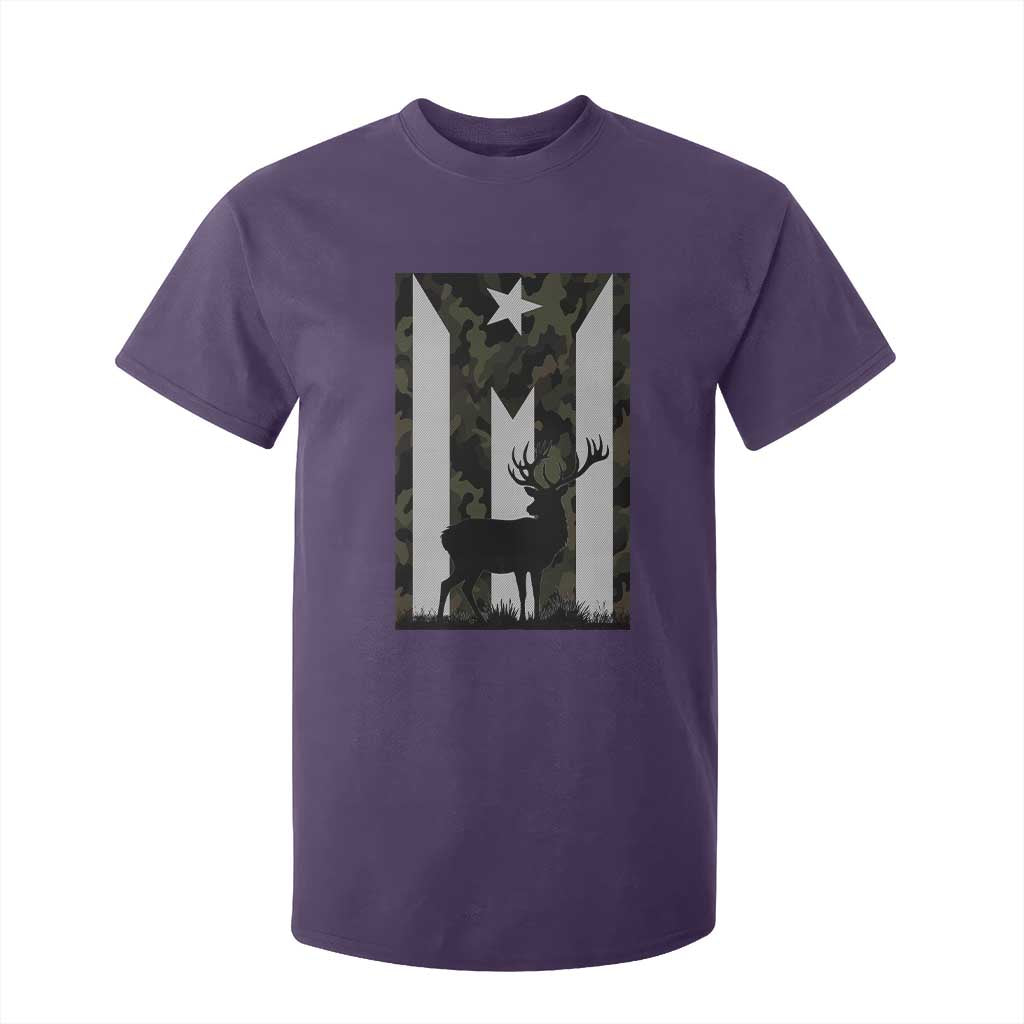 Deer Hunting Camo Puerto Rican Flag T Shirt For Kid Boricua Hunters TS10 Purple Print Your Wear