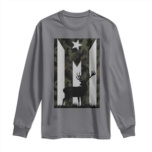 Deer Hunting Camo Puerto Rican Flag Long Sleeve Shirt Boricua Hunters TS10 Charcoal Print Your Wear