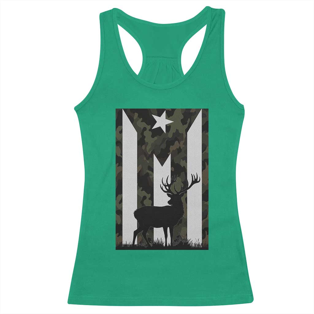 Deer Hunting Camo Puerto Rican Flag Racerback Tank Top Boricua Hunters TS10 Irish Green Print Your Wear