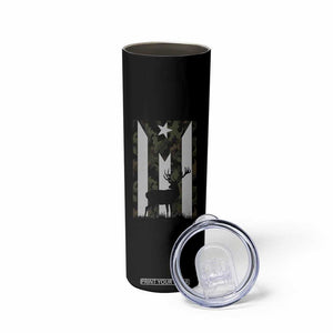 Deer Hunting Camo Puerto Rican Flag Skinny Tumbler Boricua Hunters TS10 Print Your Wear