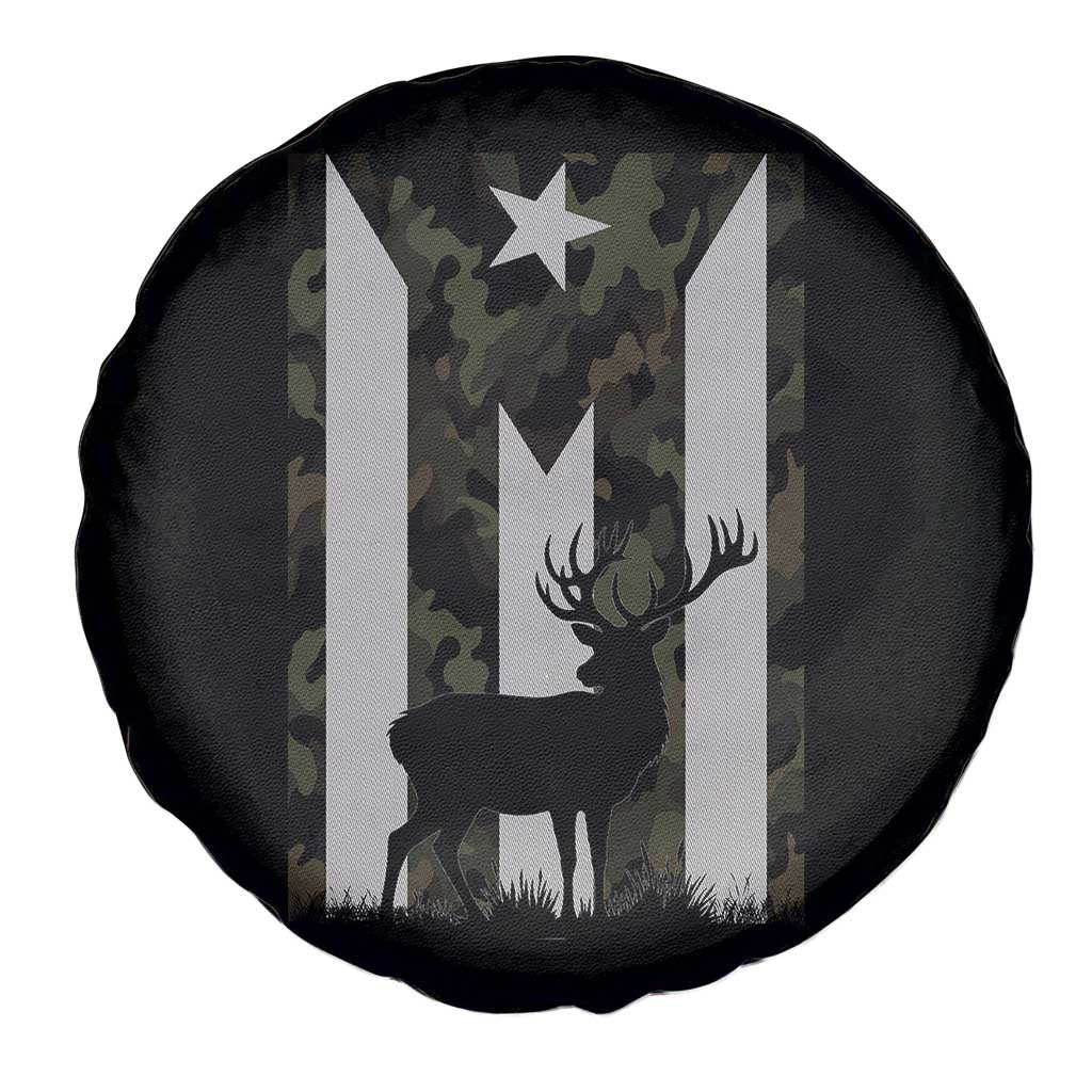 Deer Hunting Camo Puerto Rican Flag Spare Tire Cover Boricua Hunters TS10 Print Your Wear