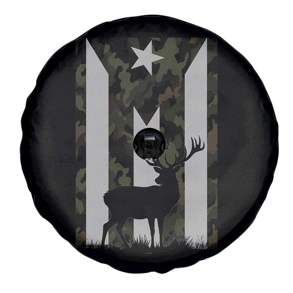 Deer Hunting Camo Puerto Rican Flag Spare Tire Cover Boricua Hunters TS10 Print Your Wear