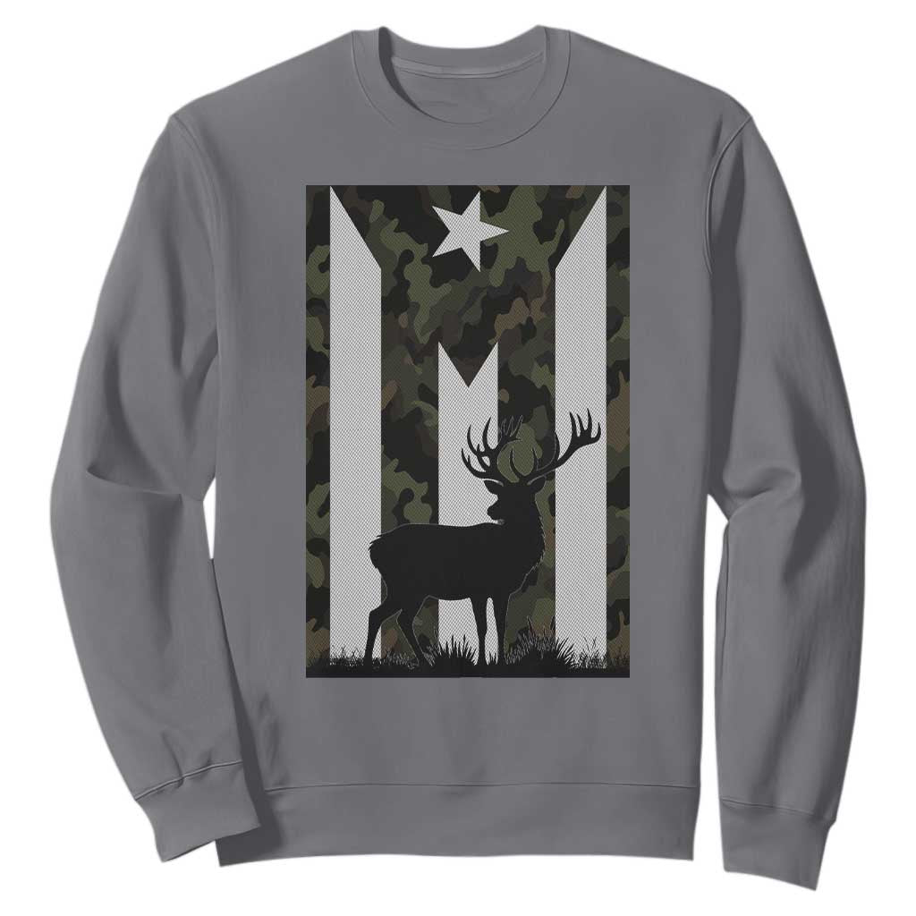 Deer Hunting Camo Puerto Rican Flag Sweatshirt Boricua Hunters TS10 Charcoal Print Your Wear
