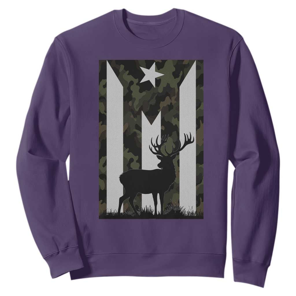 Deer Hunting Camo Puerto Rican Flag Sweatshirt Boricua Hunters TS10 Purple Print Your Wear