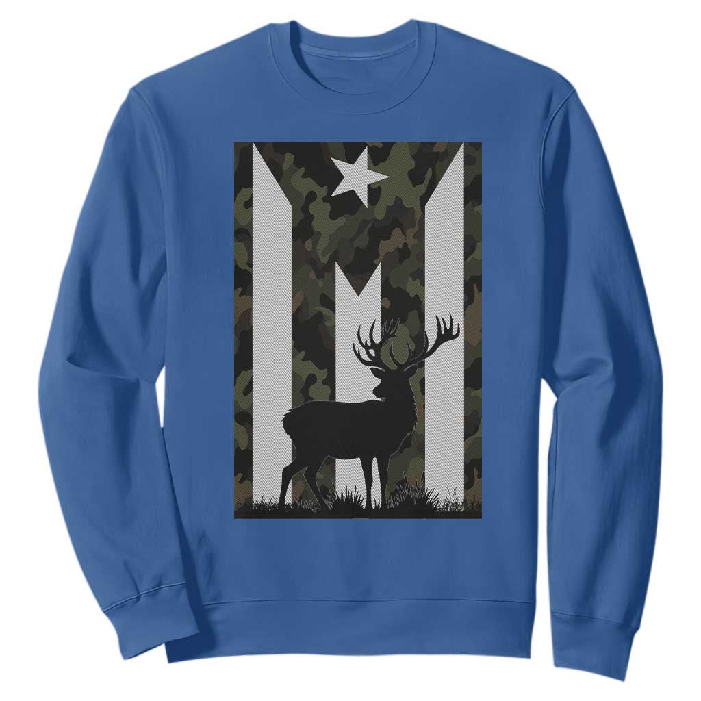 Deer Hunting Camo Puerto Rican Flag Sweatshirt Boricua Hunters TS10 Royal Blue Print Your Wear