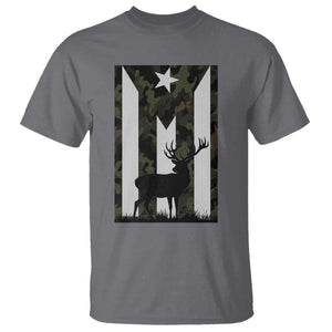 Deer Hunting Camo Puerto Rican Flag T Shirt Boricua Hunters TS10 Charcoal Print Your Wear
