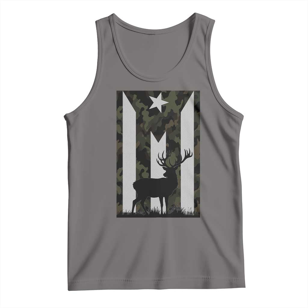 Deer Hunting Camo Puerto Rican Flag Tank Top Boricua Hunters TS10 Deep Heather Print Your Wear