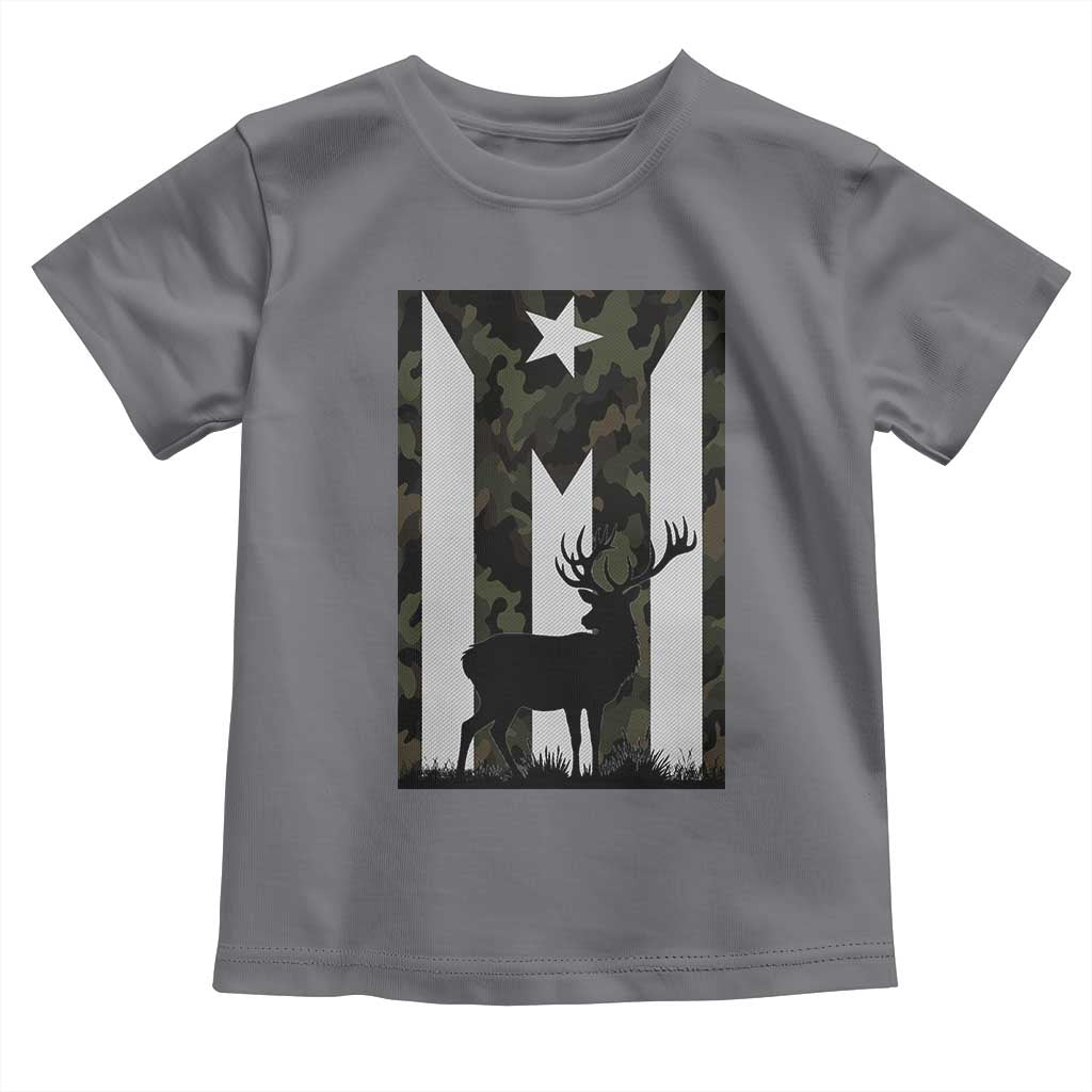Deer Hunting Camo Puerto Rican Flag Toddler T Shirt Boricua Hunters TS10 Charcoal Print Your Wear