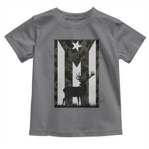 Deer Hunting Camo Puerto Rican Flag Toddler T Shirt Boricua Hunters TS10 Charcoal Print Your Wear
