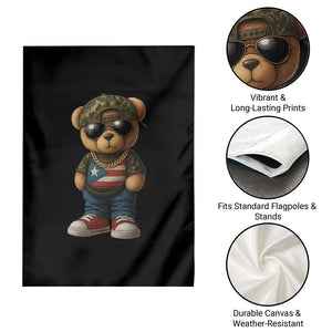 Camo Teddy Bear Puerto Rico Flag Garden Flag Camouflage Rican Boricua TS10 Print Your Wear