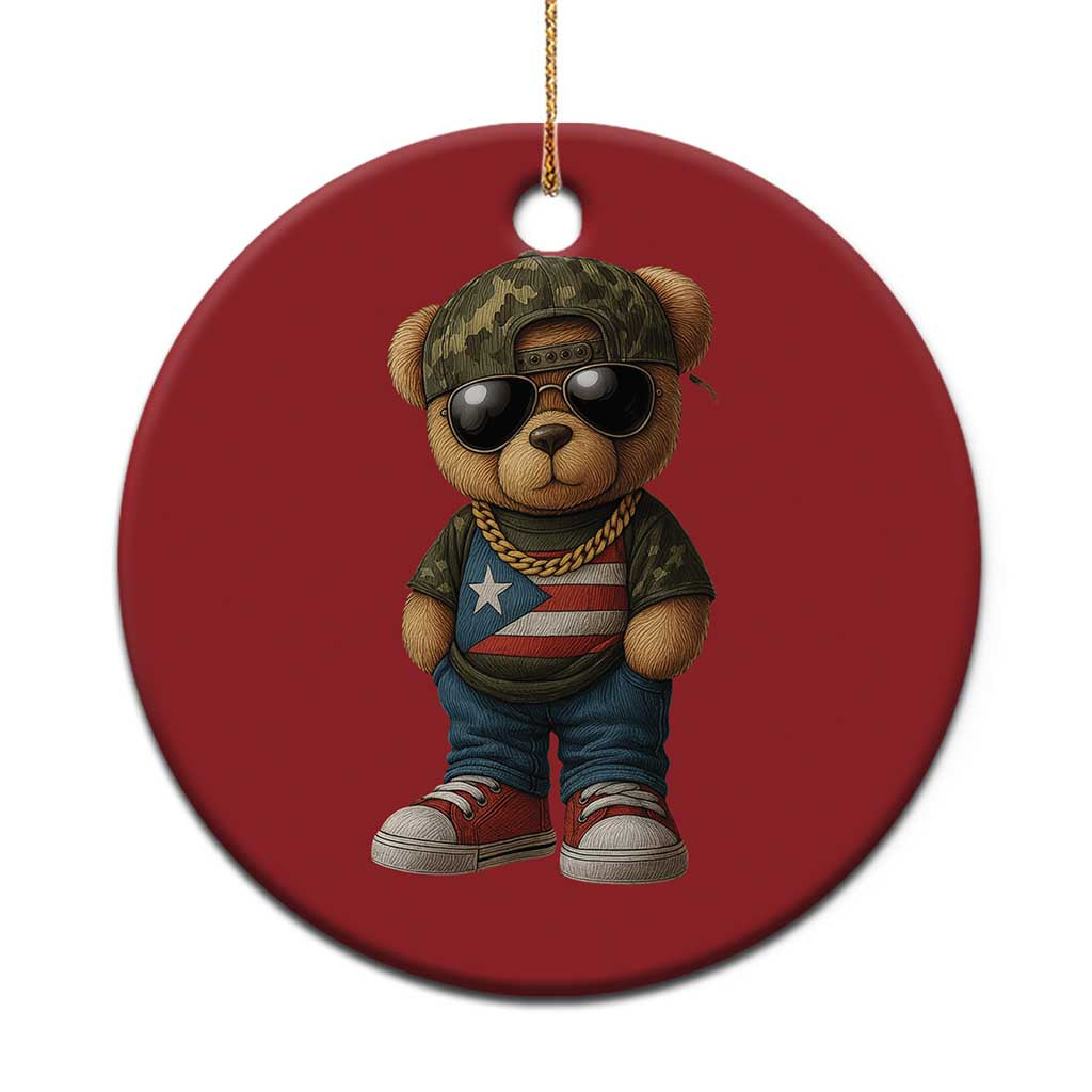 Camo Teddy Bear Puerto Rico Flag Christmas Ornament Camouflage Rican Boricua TS10 Print Your Wear