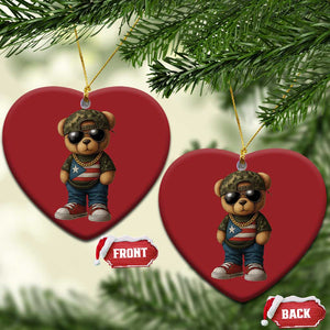 Camo Teddy Bear Puerto Rico Flag Christmas Ornament Camouflage Rican Boricua TS10 Heart Red Print Your Wear