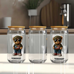 Camo Teddy Bear Puerto Rico Flag Glass Can Camouflage Rican Boricua TS10 Print Your Wear