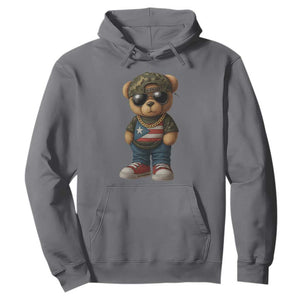 Camo Teddy Bear Puerto Rico Flag Hoodie Camouflage Rican Boricua TS10 Charcoal Print Your Wear