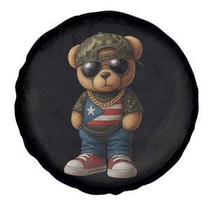 Camo Teddy Bear Puerto Rico Flag Spare Tire Cover Camouflage Rican Boricua TS10 Print Your Wear