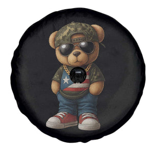 Camo Teddy Bear Puerto Rico Flag Spare Tire Cover Camouflage Rican Boricua TS10 Print Your Wear