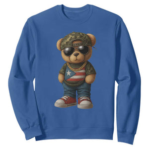 Camo Teddy Bear Puerto Rico Flag Sweatshirt Camouflage Rican Boricua TS10 Royal Blue Print Your Wear