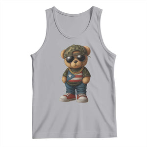Camo Teddy Bear Puerto Rico Flag Tank Top Camouflage Rican Boricua TS10 Athletic Heather Print Your Wear
